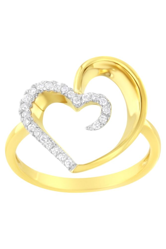 14KT Yellow Gold 1/10 ctw. Diamond Heart Shape Ring